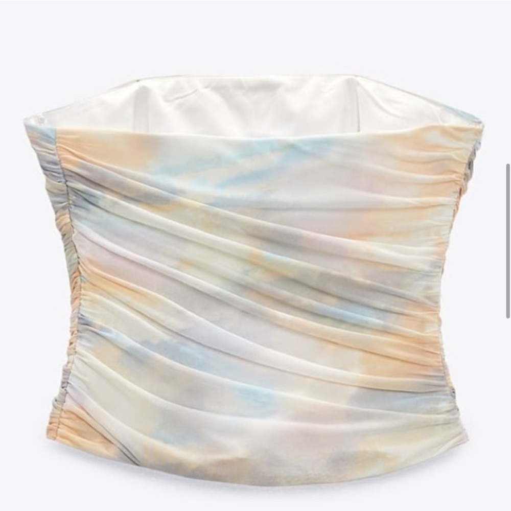 NWT ZARA STRAPLESS TULLE TOP SIZE S - Picture 4 of 4